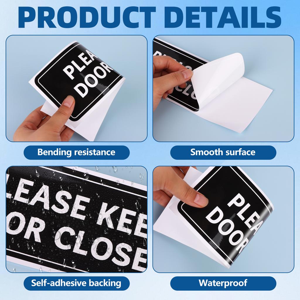 Haiabei 3 Stück Badezimmer-Schild Aufkleber Für Geschäft Und Zuhause Selbstklebend Niedliche Badezimmer-Dekoration Bitte Tür Geschlossen Halten Für Tür Wate