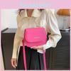 Trendy Magenta Saddle Bag For Women Unique Street Style Crossbody Handbag