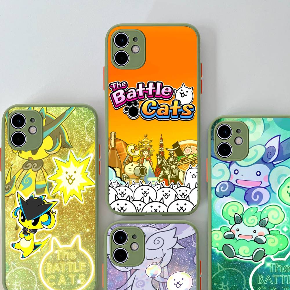 B-Battle Cats Anime Spiel Handyhülle Für IPhone 16e 16 15 14 13 12 11 Pro Max X XS Max Plus Matt Klar