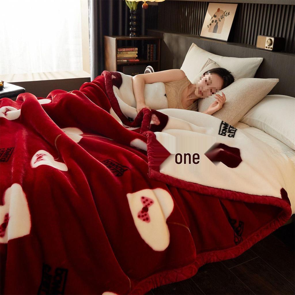 G5Z Winter Thickened Flannel Blanket – Coral Warm Single Dorm Bed Sheet Blanket