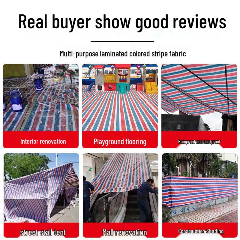 Jinsu Three-Color Striped Outdoor Sunshade Tarp