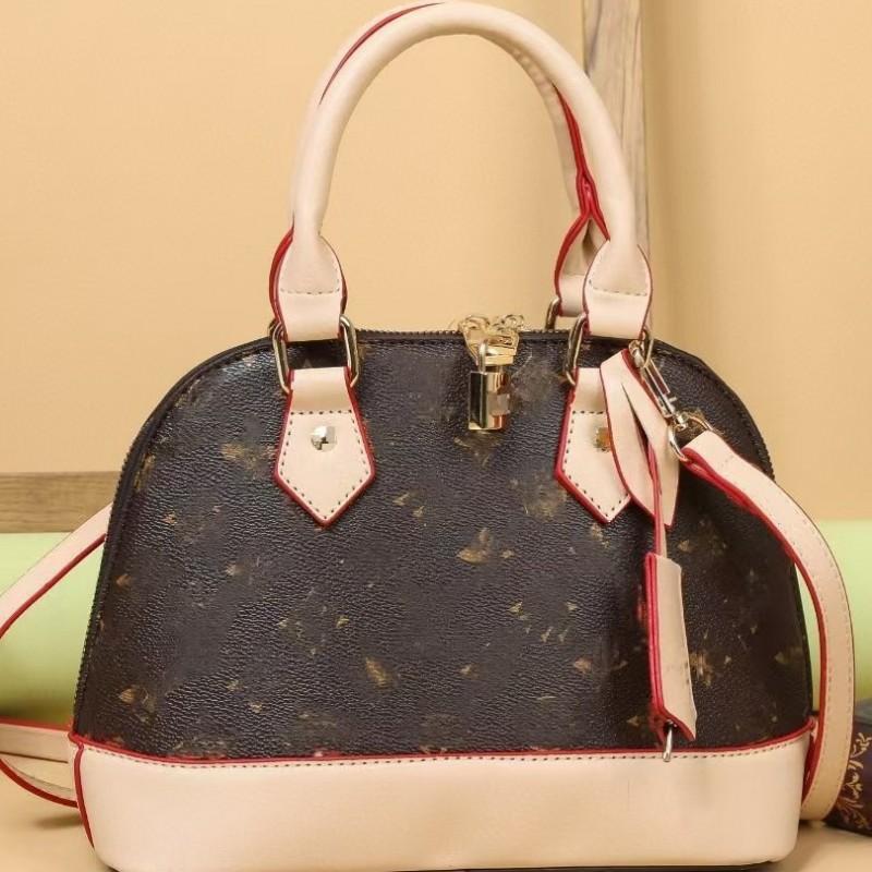 Womens Shell Shape PU Handbag Small Crossbody Bag Retro Style Daily Use Shoulder With Zip