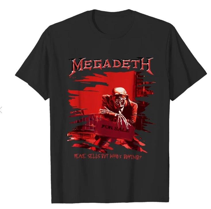 Vintage 1987 Megadeth Band Peace Sells black Men Shirt S