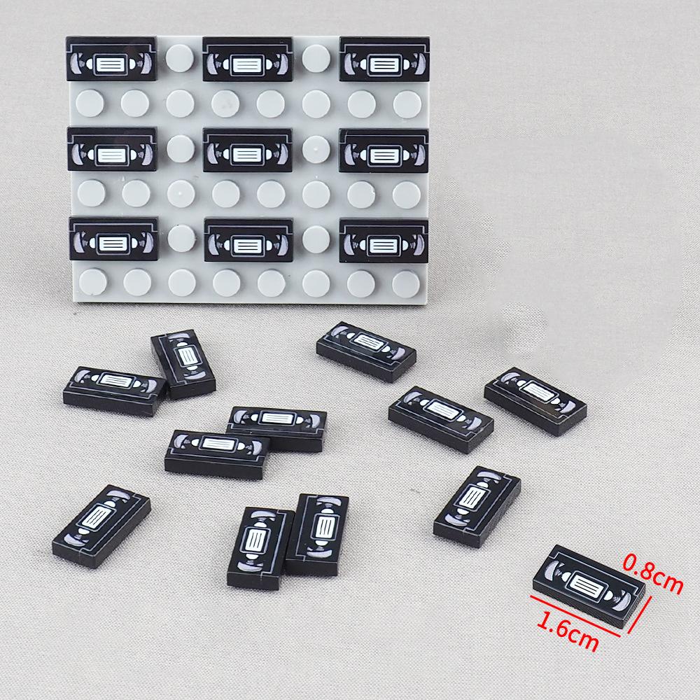 MOC 10PCS 3069 Printed Video VHS Panel Pattern Building Blocks 3069pb System Machine Instrument Board Bricks Particle Toy Gifts