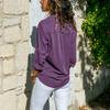 Women Shirt Lapel Long Sleeve Buttons Placket Shirt Tops with Pockets Pure Color Regular