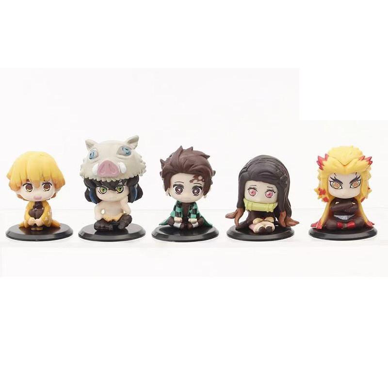 Demon Slayer Kimetsu No Yaiba Pvc Figurine Set With Sitting Posture For Collectors And Fans