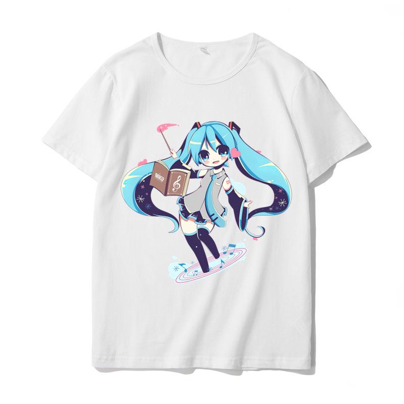 Hatsune Miku MIKU Co Branded Printed TShirt for Unisex and Unisex Anime Round Neck Summer Fashion Trend Short Sleeve