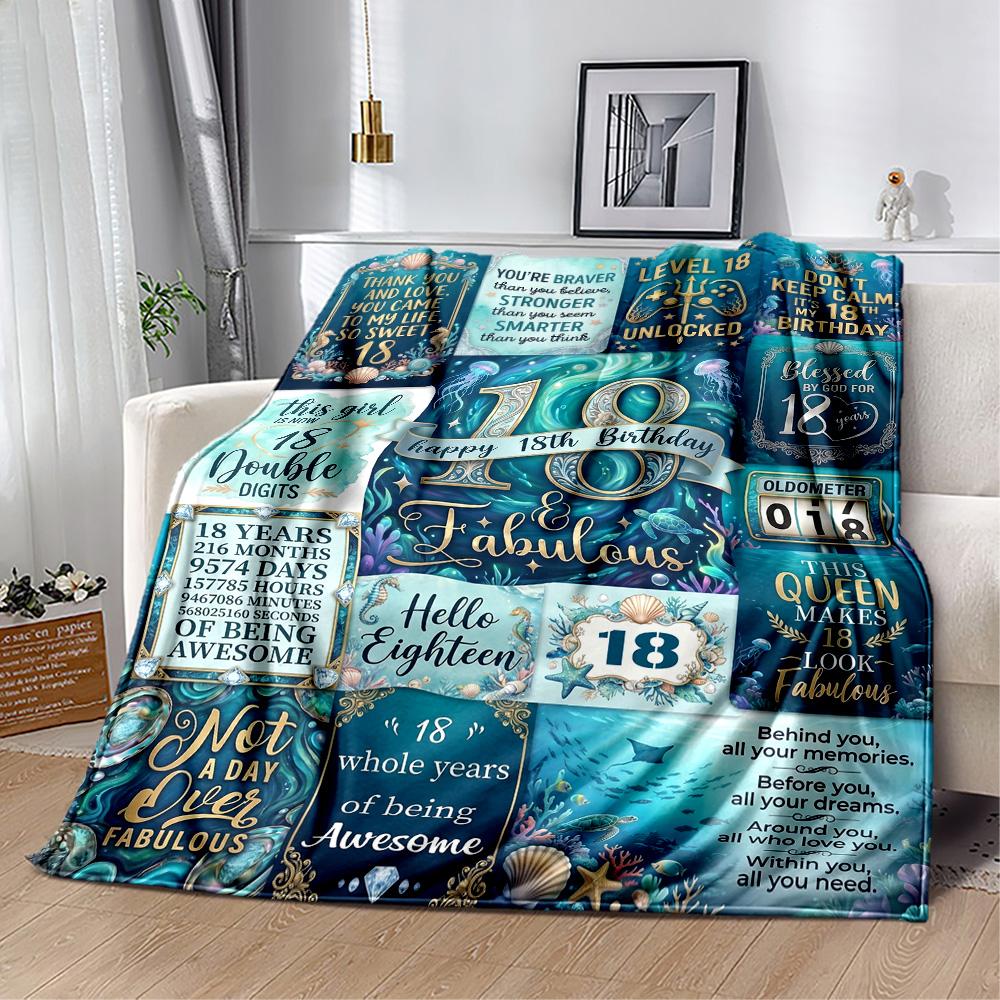Coperte di Flanella con Citazioni per il 18° Compleanno - Morbide e Adatte per Divani, Letti, Uffici, Viaggi, Tutte le Stagioni, Ottimo Regalo per Feste e Compleanni.