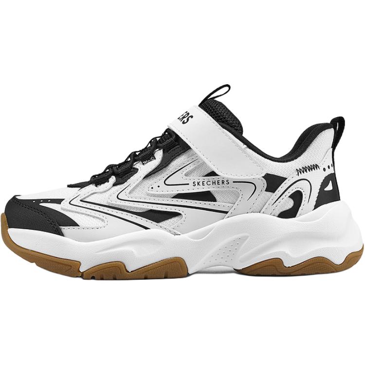 Skechers Kids Classic Retro Versatile Fashion Campus Sports Trend Comfortable Dad Shoes Kids Sneakers White Black 319070L-WBK 28.5