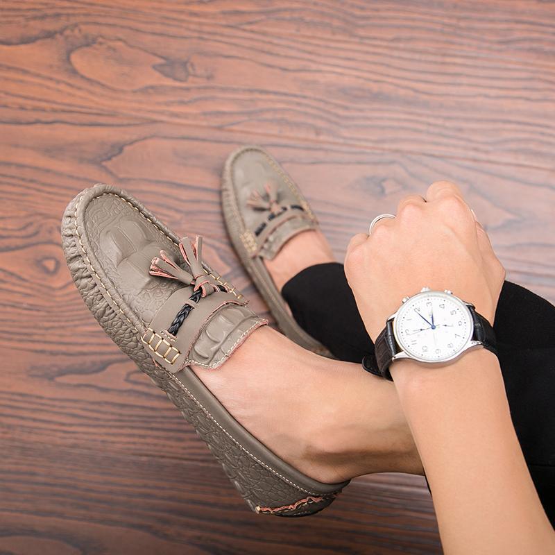 Мужские мокасины с крокодиловым узором — фото 3