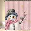 Christmas Shower Curtains Merry Xmas Green Christmas Tree Winter White Snow Gold Stars Red Scarf Bathroom Shower Curtain Xmas