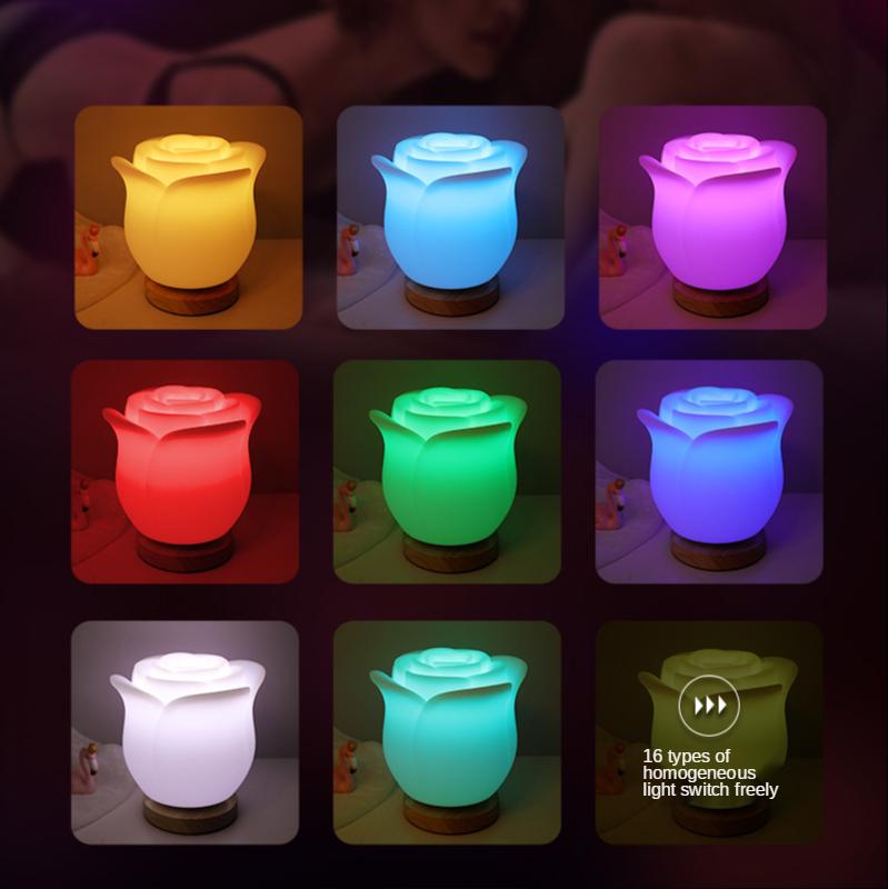 Rose Flower Fun Night Light Resort Hotel Dream Romantic Couple Couple Passionate Atmosphere Flirting Table Lamp