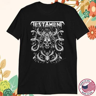 Testament Band Tour Music Kortärmad Bomull Svart Alla Storlekar Skjorta TR523 Unisex T-shirt