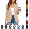 Women's Fall 3/4 Sleeve Color Open Front Cardigan Jacket for Business Casual Work