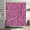 Elegant Pink Lace Shower Curtain Decorative Waterproof Bath Rug Cover Home Decoration
