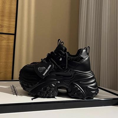 Outdoor Niche Racing Shoes Inner Height Increase Women's New Mesh Breathable Jogging Casual Sports Shoes