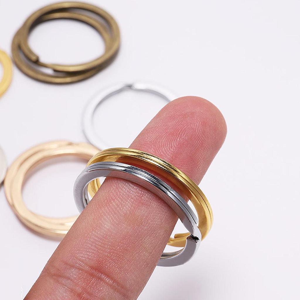 Electroplated DIY Flat Circle Keyring Pendant Charm, 25-30mm, In Stock