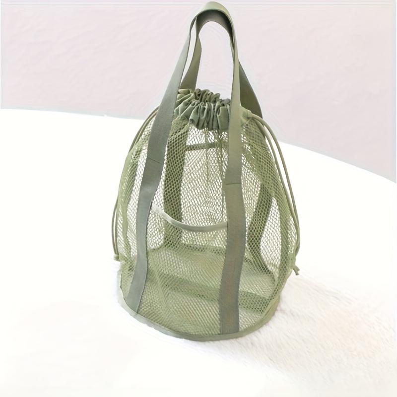 Travel Large Capacity Mesh Nylon Cosmetic Bag Organizer Foldable Casual Mesh Drawstring Bags Rope Bundle Pocket Swim Washing Bag