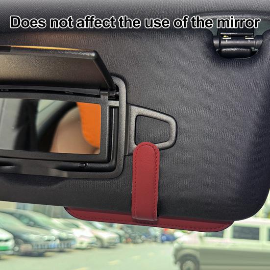 Sunglasses Holder for Car Sun Visor Soft Velvet Lined Sunglasses Case Anti-Scratch Leather Storage Box Space-Saving Car Accessory Organizer for
