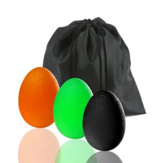 Grip Strengthening Balls of with Storage Bag Hardness 2 (Set 3) [3 Levels, Sizes]