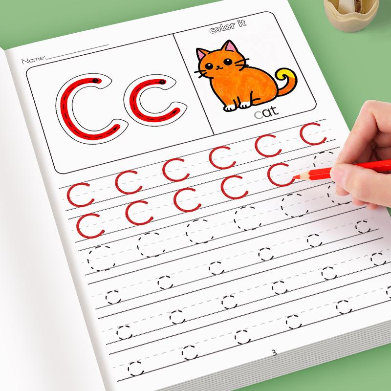 32-Page English Alphabet Writing Workbook with Colorful Letter Practice-A-Z Lowercase&Uppercase,Tracing,Educational Learning Aid