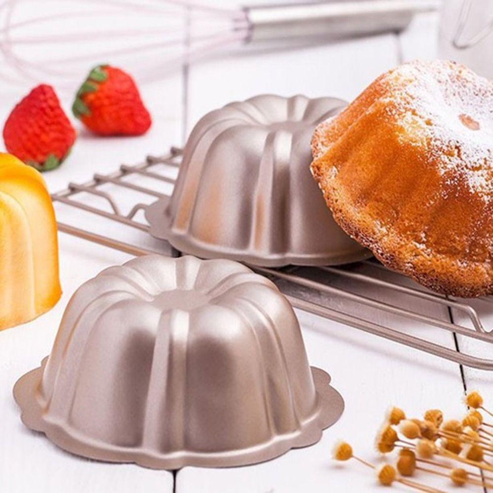 4 Pcs Carbon Steel Fluted Cake Mold 4 Inch Muffin Cups Round Mini Cake Pan  Brownie