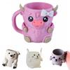 Cute Cartoon Ice Cream Cup Holder with Handle Highland Cow Ice Pint Stand Comfortable Polar Bears Seals Beer Can Cup Gifts