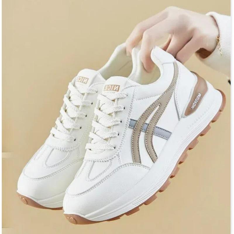 Shoes women's spring new versatile thick-soled heightening casual canvas shoes niche design sense white shoes round head single shoes