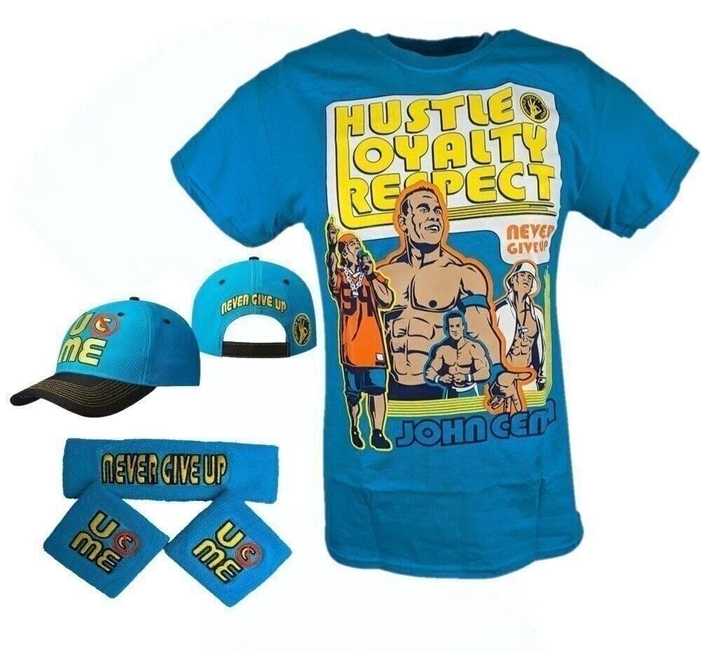 

John Cena Boys Blue Throwback Costume T-shirt 4XL