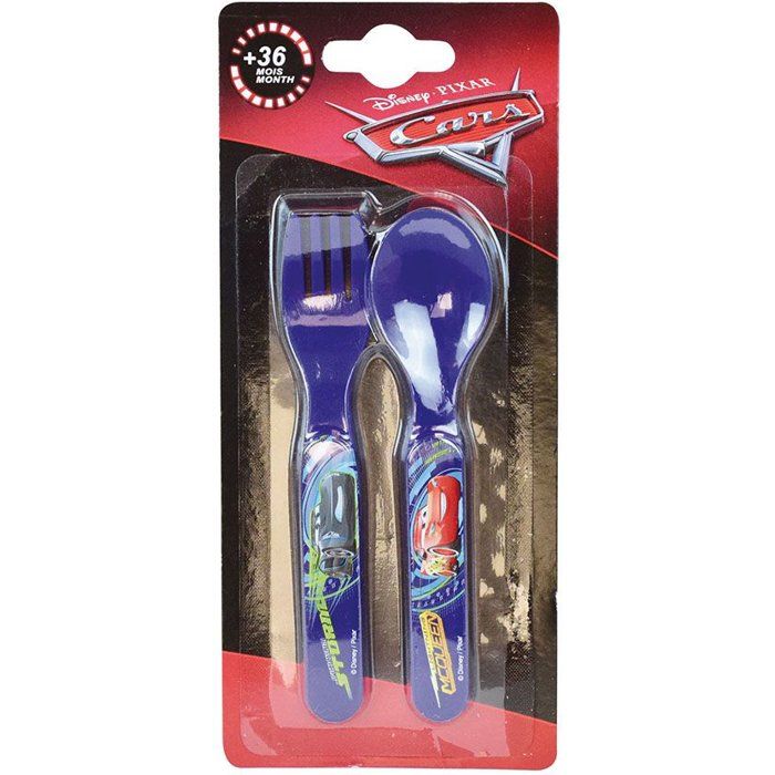 Lotto piatti - FUN HOUSE - DISNEY CARS - 2 Bicchieri, 2 Piatti fondi Ø16 cm, 2 set posate, Bicchiere con cannuccia