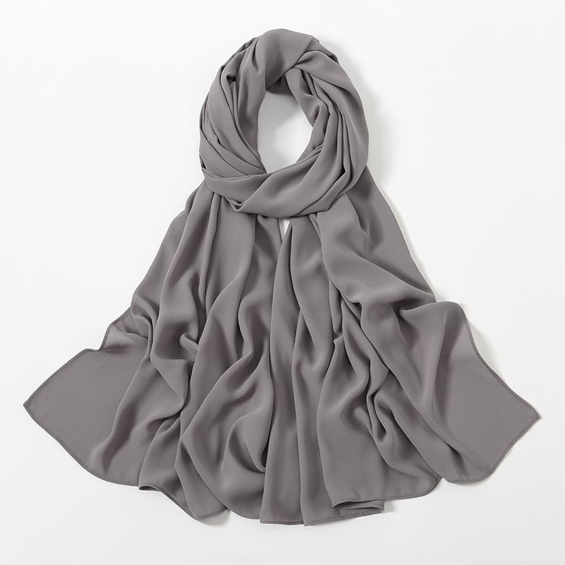 Premium Chiffon Muslim Hijabs Scarf For Women Heavy Weight Chiffon Shawl Headscarf Wrap Foulard Islamic Turban Headband 180*70cm