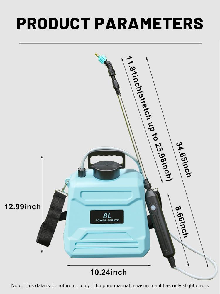 5L/8L Electric Sprayer Equipped with 3 adjustable nozzles Plastic backpack sprayer Garden Irrigation Sprayer Plant Agricultural