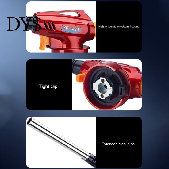 Gas Torch Igniter Jet Detachable Heat-resistant Windproof with Extended Tube Wide BBQ Application Food Baking Welding Adjustable Flame Home