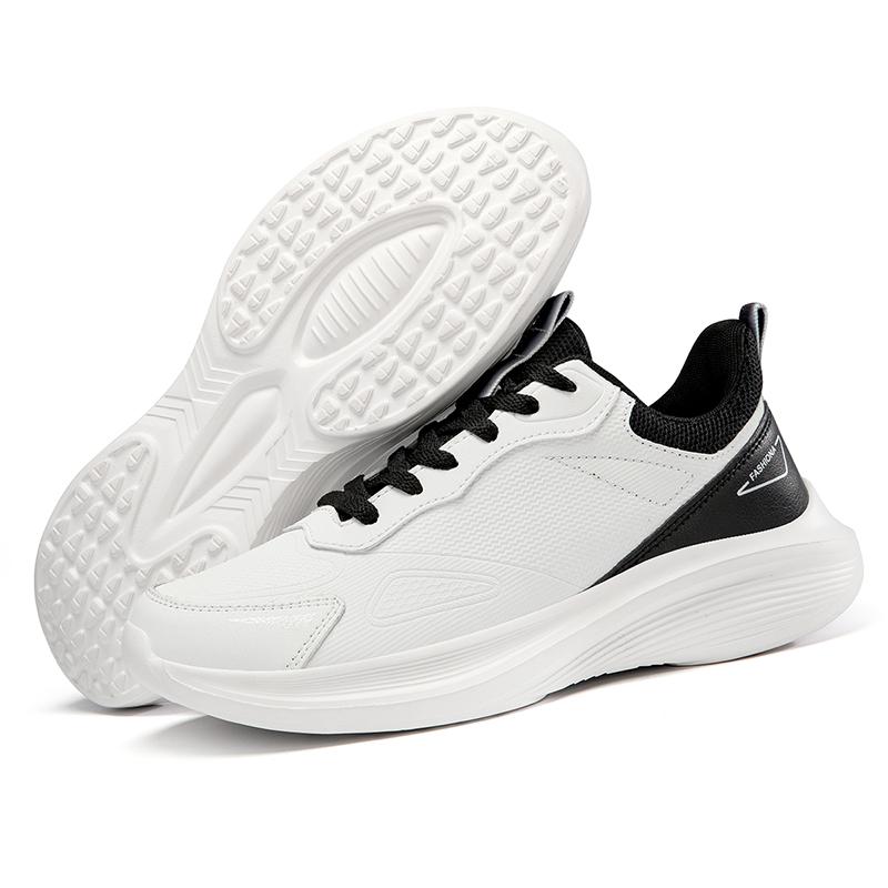 Fashion 2025 Man Leather High-quality Casual Breathable Flat Non-slip Tennis Shoes Outdoor Trendy Walking Shoes for Men