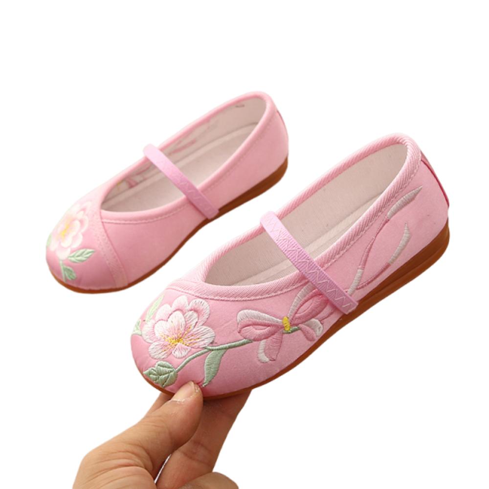 Chinese Style Girls' Dancing Shoes Wear Resistant Embroidered Cloth Shoes Ballet Shoes Walking