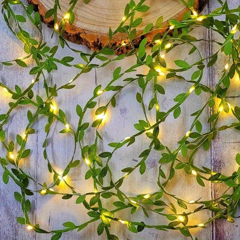 Green Leaf Fairy Lamp Ivy Leaf String Lamp Warm White Suitable for Interior Decoration of Families,Parties,Weddings,Christmas and New Year Festivals