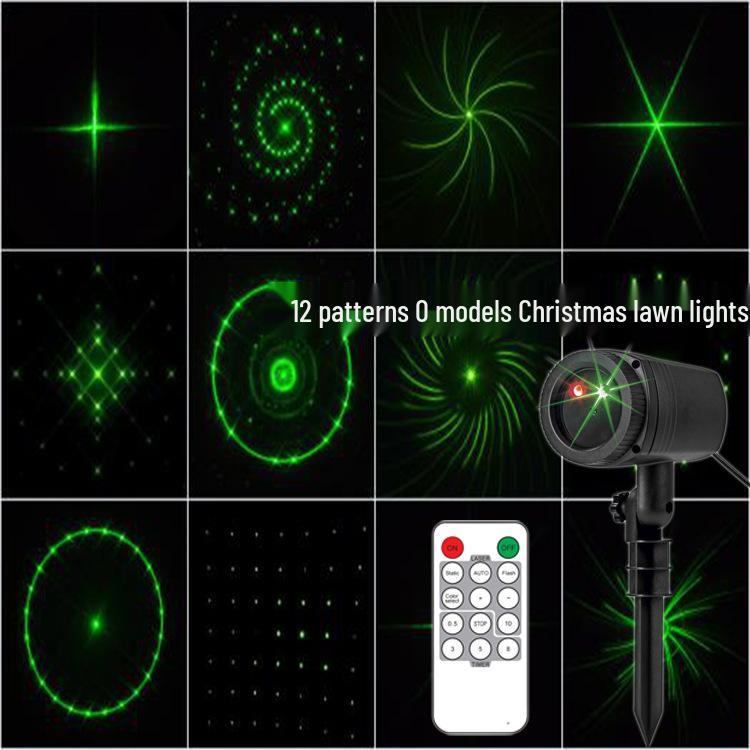 Outdoor Waterproof Laser Projector: Red & Green Multi-Pattern Lights for Holiday Atmosphere