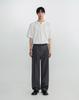 WORK ON BODY OFF Three-Button Semi-Oversized Henley Neck Short Sleeve [White]