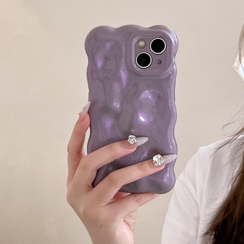 Gentle Purple Wave Anti-drop, Suitable for iPhone16Pro Max Mobile Phone Case, Apple 17 New 15/14.