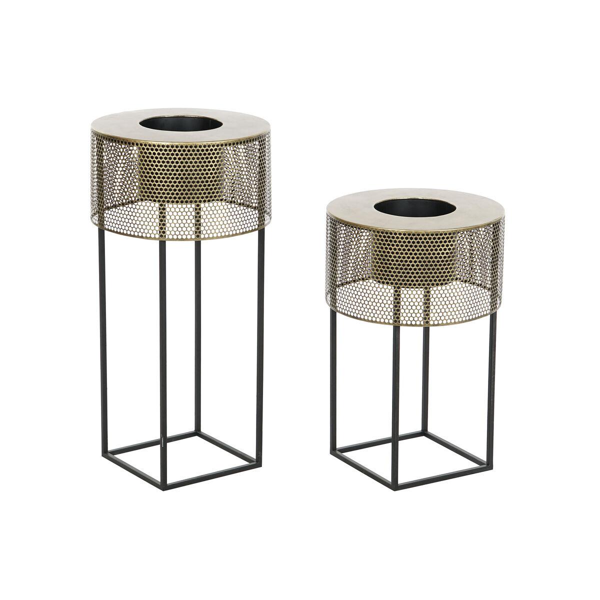 

Набор цветочных горшков DKD Home Decor 33 x 33 x 67 см Black Gold Metal Loft