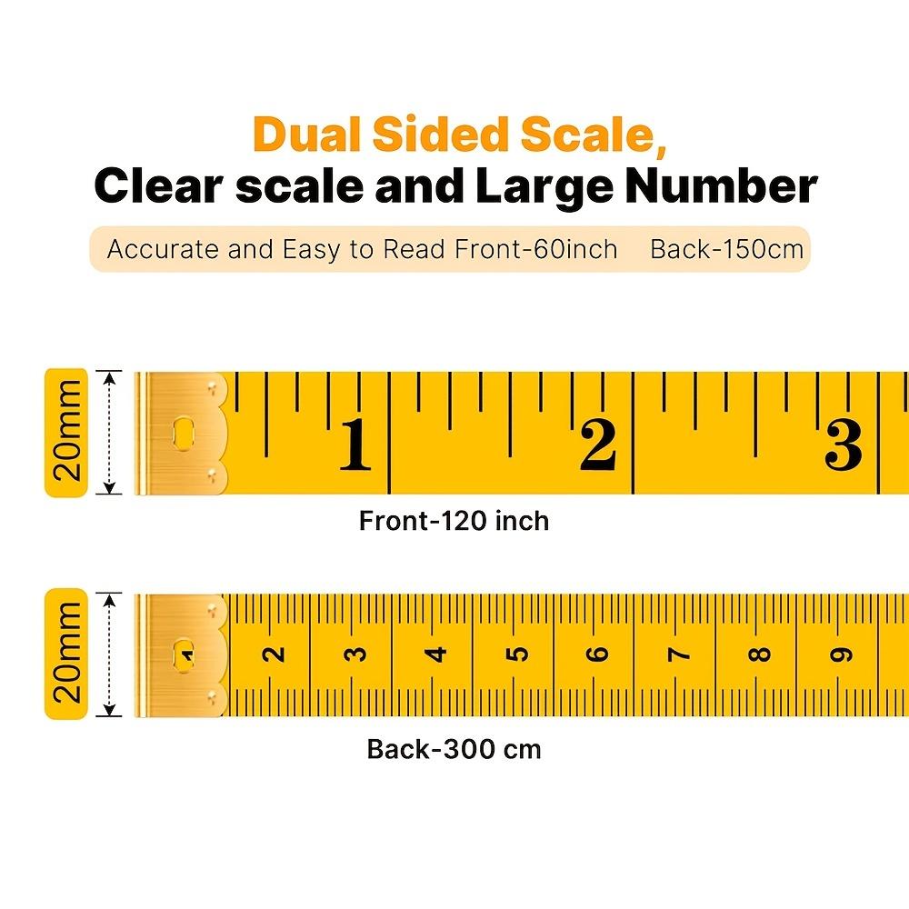 300cm Double Scale Flexible Tailor's Ruler Body Measuring Tape for Sewing, Fabric & Clothing, Dual Inch & Cm Scale, Tailoring Sewing Accessories