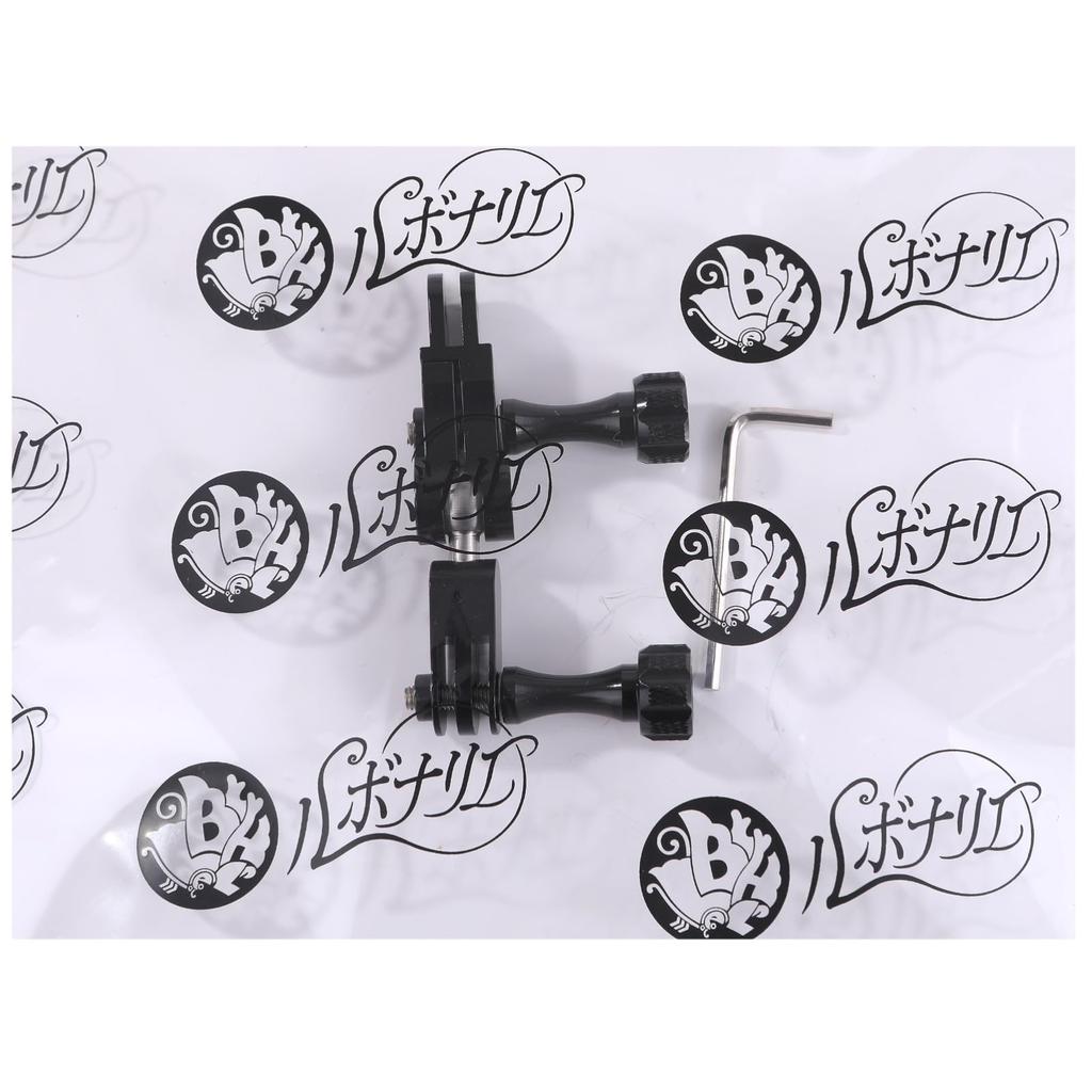 Rubonarie Aluminum Bracket for GoPro and Osmo Action, 180° and 360° Rotation, Fine Adjustment, Wrench Included (Black)