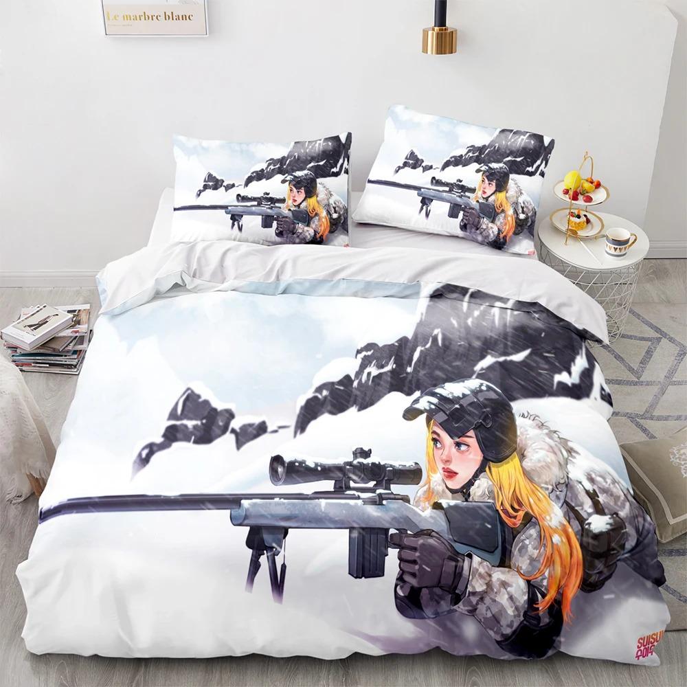Comforter Pubg Bedding Set Single Twin Full Queen King Size Game Pubg Bed Set Aldult Kid Bedroom S 3D Print Men Women 034