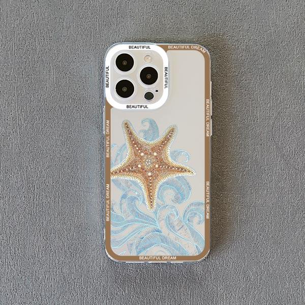 Ocean Whale Jellyfish Hand Painted Pattern Clear Phone Case For iphone 14 11 12 13 15 Plus Pro Max 7 8 Plus SE2020 X XR XS Cover
