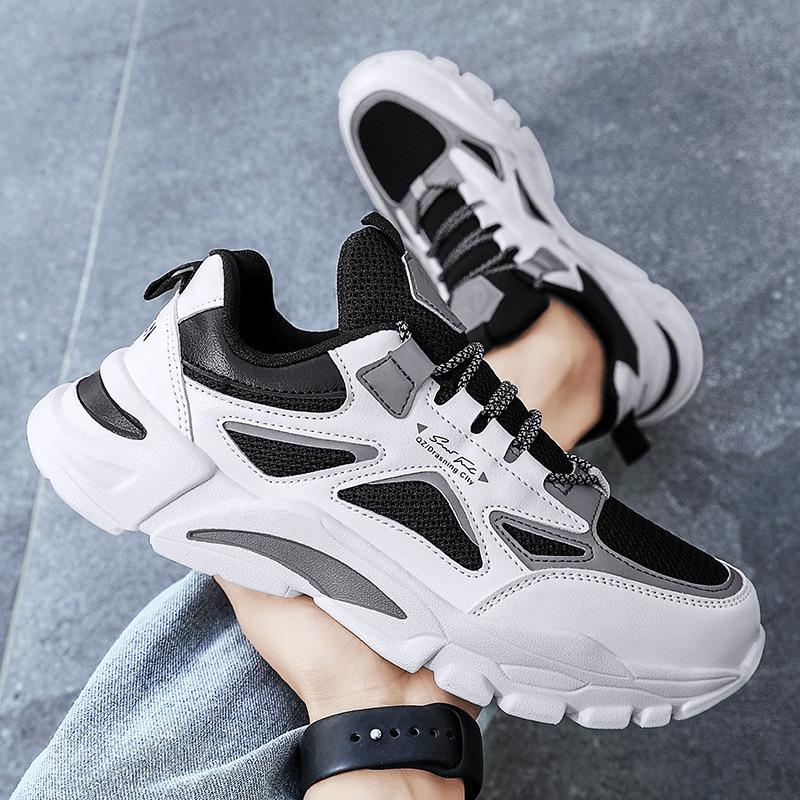 Spring thick-soled breathable fly-woven casual shoes outdoor running shoes sports shoes 36