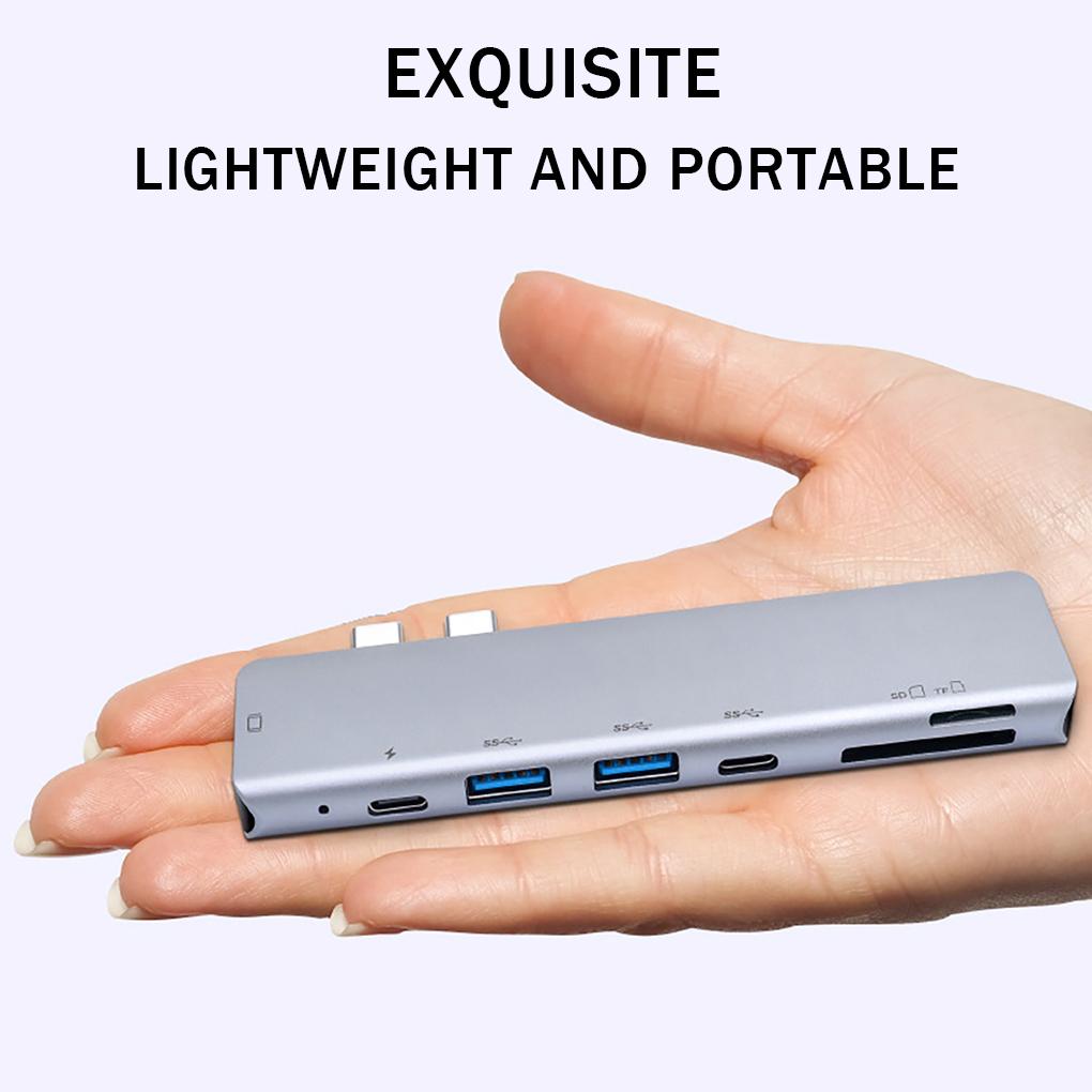 Gray Fast Transmission Type C Adapter For Multi-device Compatibility 4K Laptop Hub Accessories