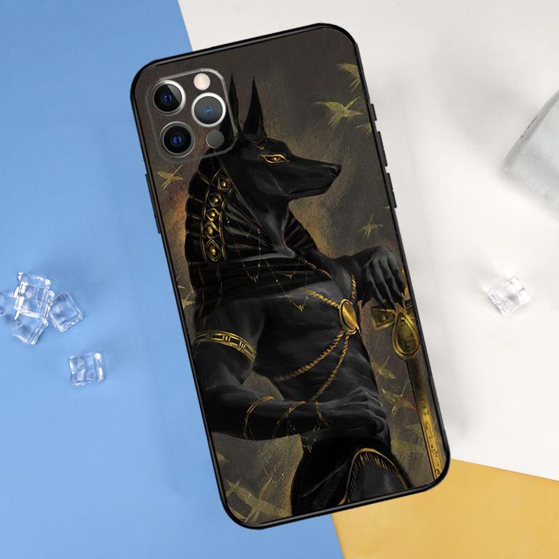Anubis Ankh Egyptian God Phone Case For iPhone 16 Pro Max 13 12 Mini 11 14 15 Pro Max XR 16 15 Plus 16e Cover Shell