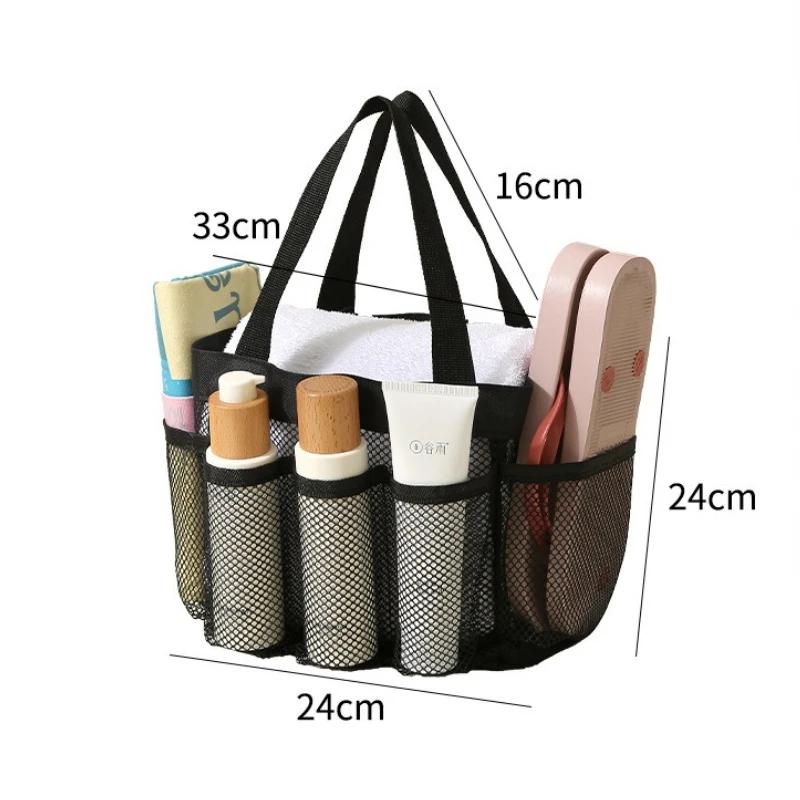 All Purpose Transparent Net Fabric Tote Bag Water Resistant Multipurpose Storage Pouch for Fitness Beach Trip and Travel