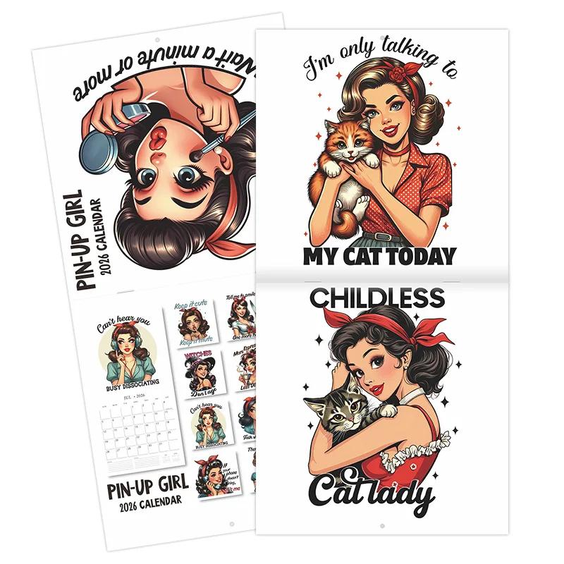 2026 Calendar For Vintage Pretty Girl 12month Schedule Organizer For Office School Home Gag Christmas Gifts Home Office Decor