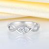 925 Sterling Silver Infinity Twist Engagement Ring Round Four Prong Setting Pave Promise Wedding Finger Ring Women Fine Jewelry